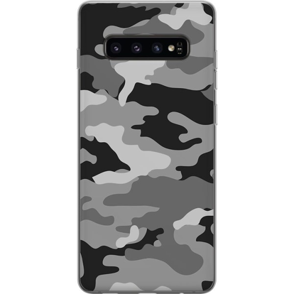 Samsung Galaxy S10 Gennemsigtig cover Militær B/W