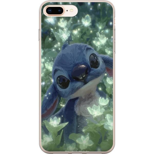 Kompatibelt Mobildeksel til Apple iPhone 8 Plus Stitch med blomst kawaii Disney-alien blå