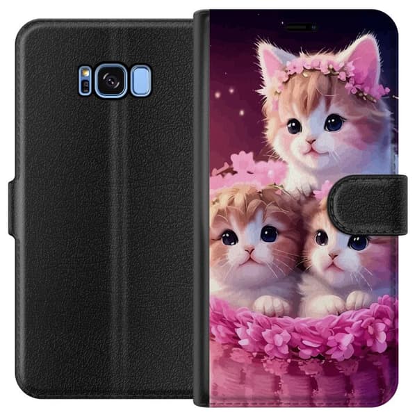 Kompatibelt Plånboksfodral till Samsung Galaxy S8 Katter