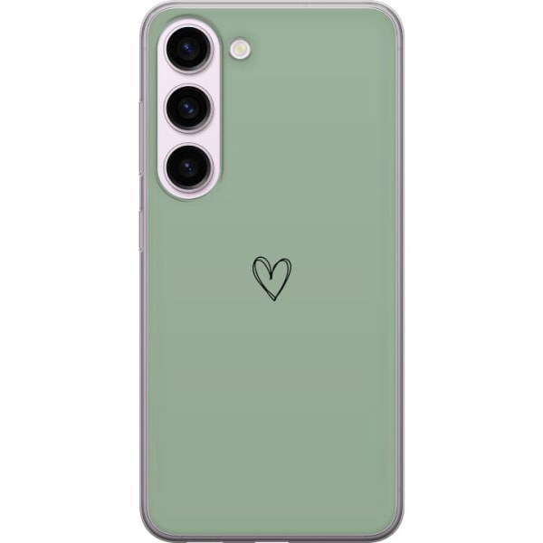 Samsung Galaxy S23 Genomskinligt Skal Hjärta Grön