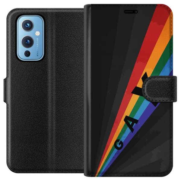 Kompatibelt Plånboksfodral till OnePlus 9 Gay regnbåge svart