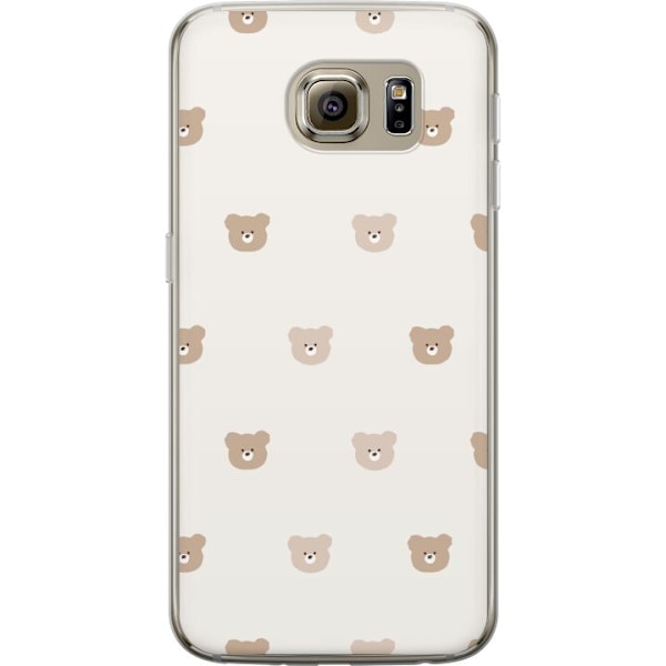 Samsung Galaxy S6 Läpinäkyvä kuori Teddy-tausta - söpöt teddykarhut pehmeällä taustalla