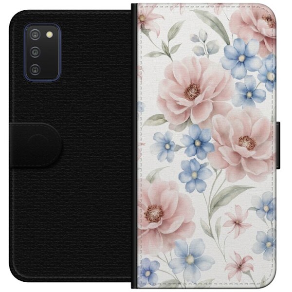 Samsung Galaxy A03s Plånboksfodral Romantiska blommor