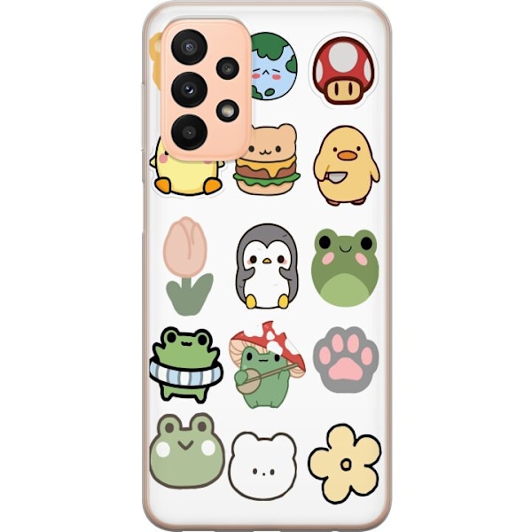 Samsung Galaxy A23 Genomskinligt Skal Kawaii Friends – söta figurer i japansk stil
