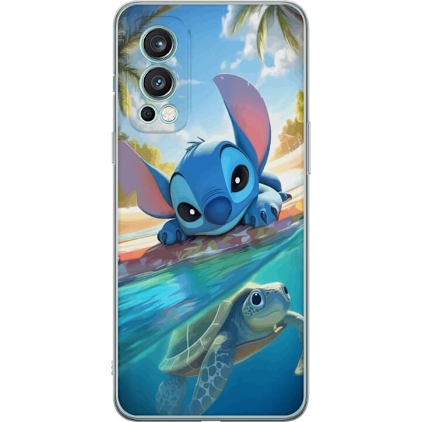 OnePlus Nord 2 5G Genomskinligt Skal Stitch med sköldpadda
