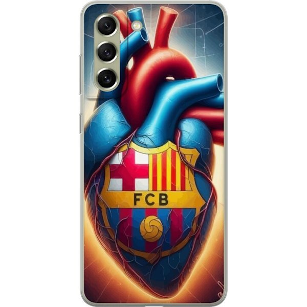 Samsung Galaxy S21 FE 5G Genomskinligt Skal FCB Hjärta