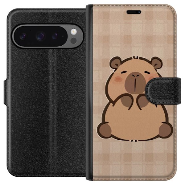 Google Pixel 9 Pro XL Tegnebogsetui Mobilskal kawaii capybara flera figurer japansk stil