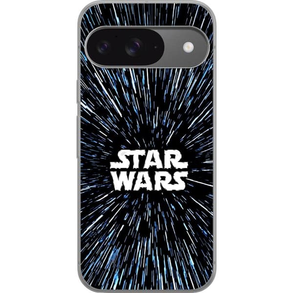 Kompatibel Mobilcover til Google Pixel 9 Star Wars-logo med hyperspace-stjerner i ikonisk sci-fi-design sort