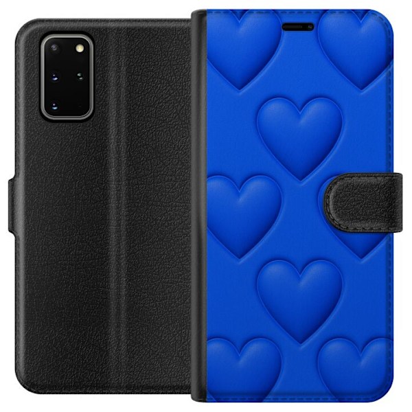 Samsung Galaxy S20+ Tegnebogsetui Blå Hjerter