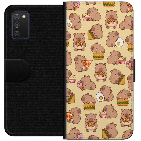 Samsung Galaxy A03s Tegnebogsetui Kawaii capybara mobilcover med flere søde figurer