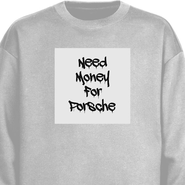 Sweatshirt for Voksen | Klassisk Collegegenser Porsche grå M