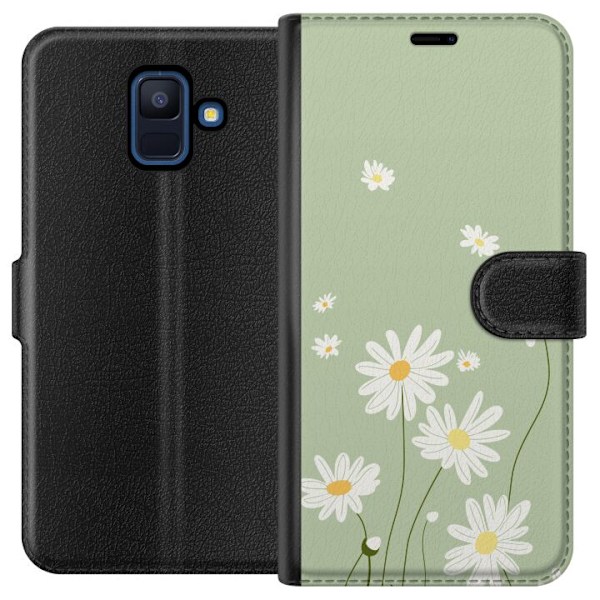 Samsung Galaxy A6 (2018) Plånboksfodral Prästkragar – blommigt mönster i svensk sommarstil