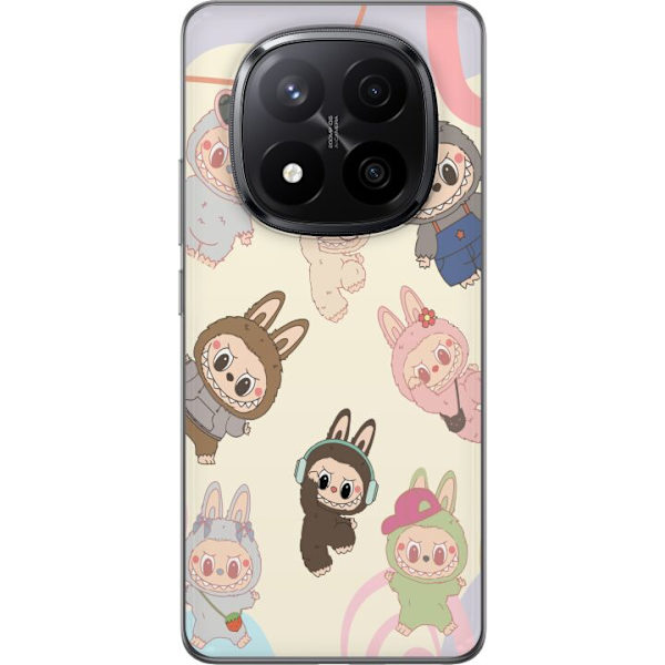 Xiaomi Redmi Note 14 Pro+ Genomskinligt Skal Labubu Pop Mart Kollektion Motiv Figur Samling Design Populärt Art Toy Pop Mart Kreativ Grafiskt