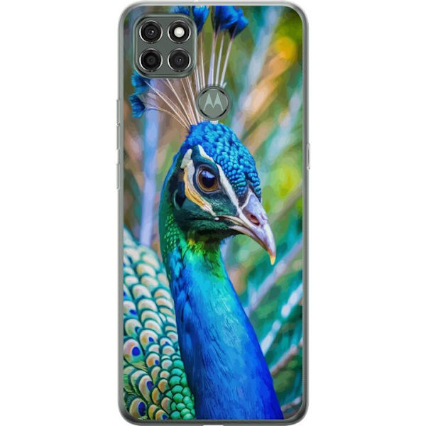 Motorola Moto G9 Power Läpinäkyvä kuori Pavun Sulat Värikäs Design Lintuaihe Eksoottinen Graafinen Suunnittelu Luonto Ylellinen Koristelu