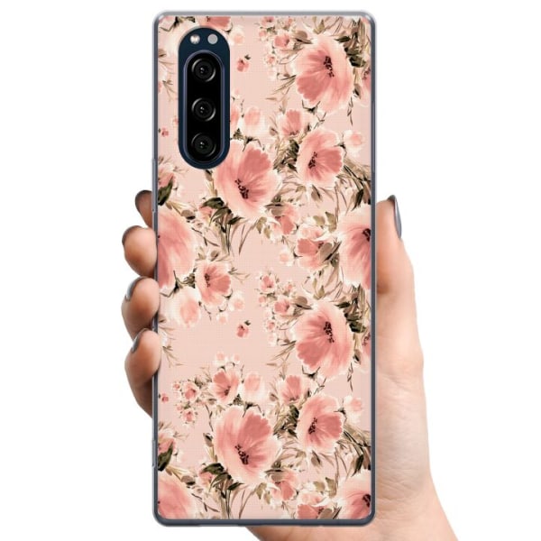 Sony Xperia 5 TPU Matkapuhelimen kuori Kukkia