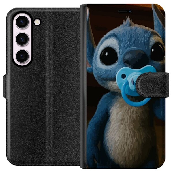 Samsung Galaxy S23 Lompakkokotelo Stitch & Napp - vauvateema söpöllä hahmolla