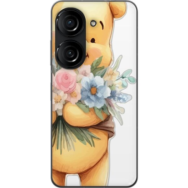 Asus Zenfone 10 Läpinäkyvä kuori Nalle Puh kukkien kanssa -