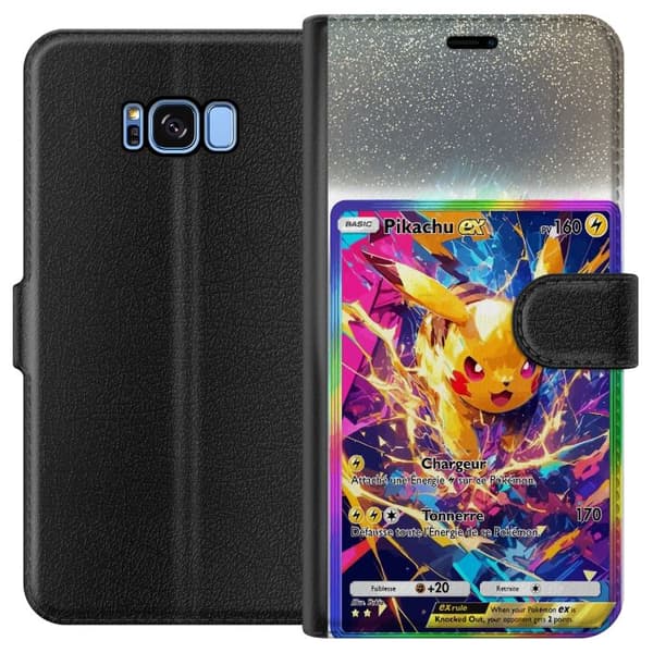 Kompatibel Tegnebogsetui til Samsung Galaxy S8 Pikachu gul