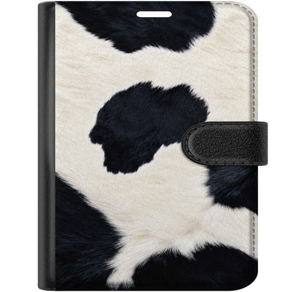 Kompatibelt Lommeboketui til Apple iPhone Duo Svart-hvite kuflekker hvit