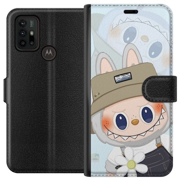 Motorola Moto G30 Lommeboketui Labubu med hatt - Pop Mart-figu