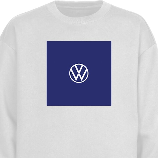 Sweatshirt til Voksne | Klassisk Collegebluse Volkswagen hvid L