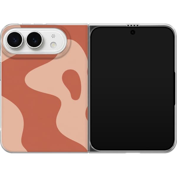 Kompatibelt Mobilskal till Apple iPhone Duo Orange terrakottavågor orange