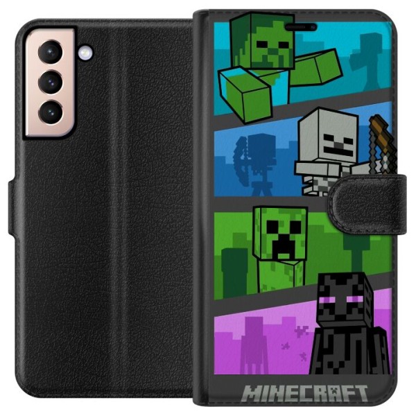 Samsung Galaxy S21 Tegnebogsetui Minecraft