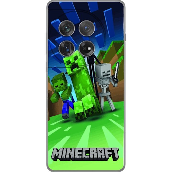 OnePlus 12 Läpinäkyvä kuori Minecraft Creeper mobilskal i klassisk grön pixelstil