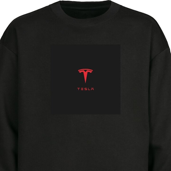 Sweatshirt for Voksen | Klassisk Collegegenser Tesla svart XXL