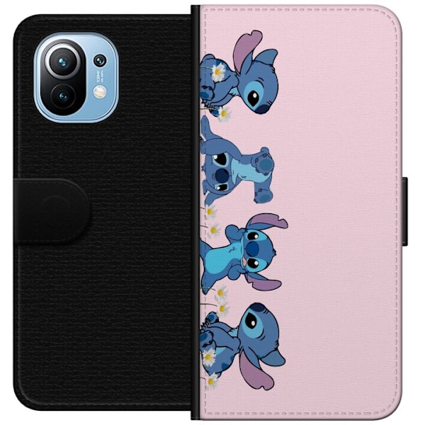 Xiaomi Mi 11 Plånboksfodral Stitch Skratt & Bus – Perfekt för Mobilskal eller Poster