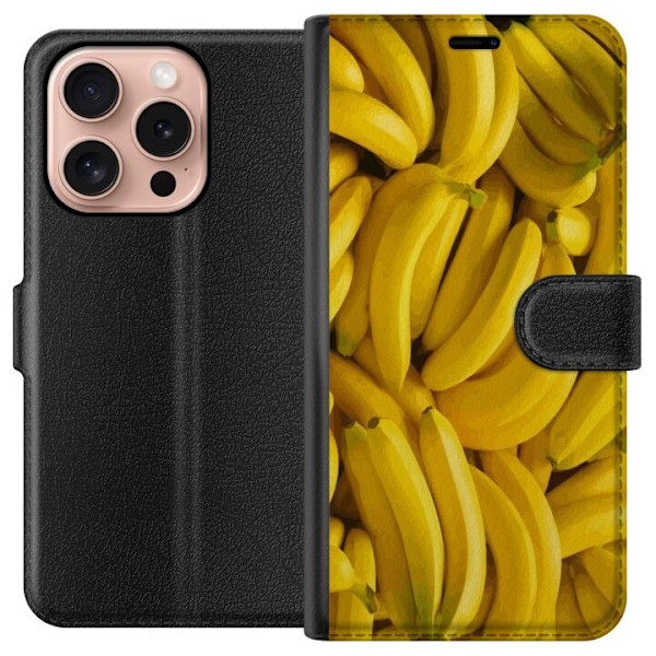 Apple iPhone 16 Pro Tegnebogsetui Banan mønster
