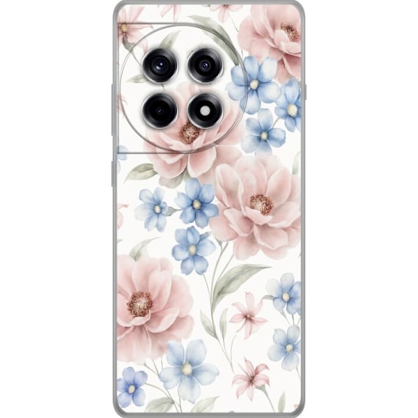 OnePlus 12R Läpinäkyvä kuori Romanttiset kukat