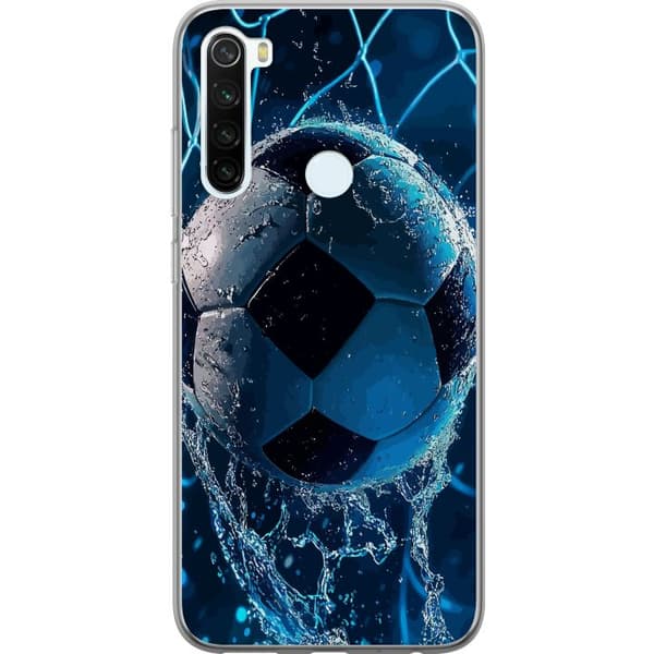 Kompatibelt Mobildeksel til Xiaomi Redmi Note 8 Nærbilde av ball med blått vannsprut og dynamisk bakgrunn blå
