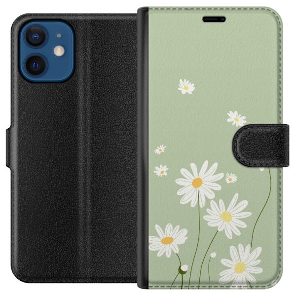 Apple iPhone 12  Plånboksfodral Prästkragar – blommigt mönster i svensk sommarstil