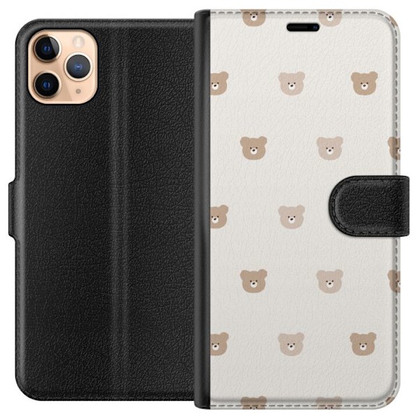 Apple iPhone 11 Pro Max Lompakkokotelo Teddy-tausta - söpöt