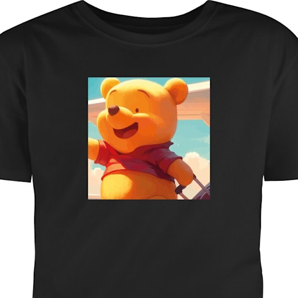 T-shirt för Vuxen | Klassisk Vuxen-T-shirt Nalle Puh Reser svart XXL