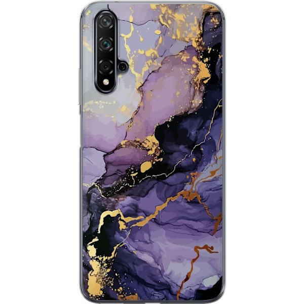 Huawei nova 5T Gjennomsiktig deksel Lilla Marmor