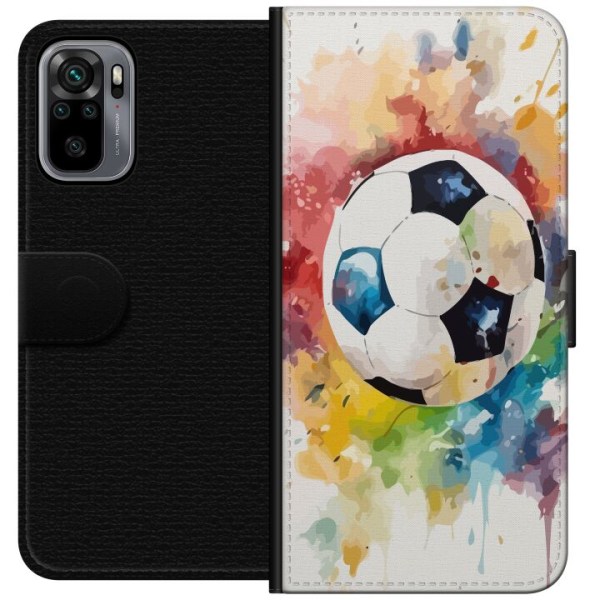 Xiaomi Redmi Note 10S Plånboksfodral Fotboll
