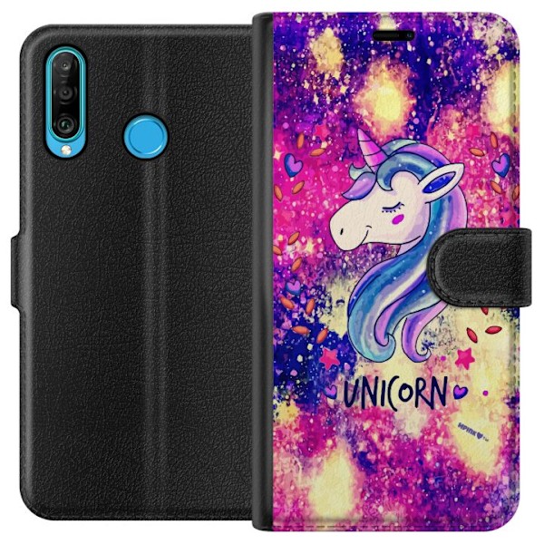 Huawei P30 lite Plånboksfodral Unicorn Enhörning