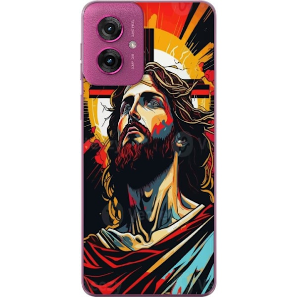 Motorola Moto G55 Gjennomsiktig deksel Jesus & Kort - religiø