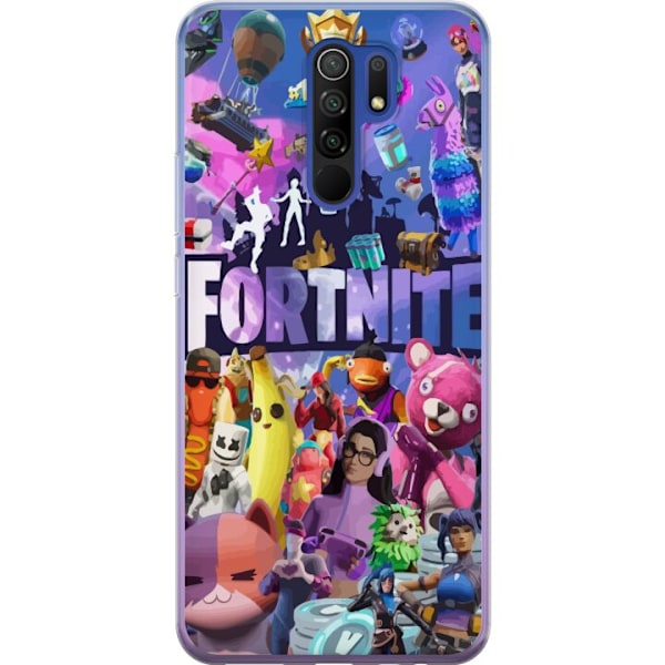 Xiaomi Redmi 9 Gjennomsiktig deksel Fortnite Skins Emotes Batt