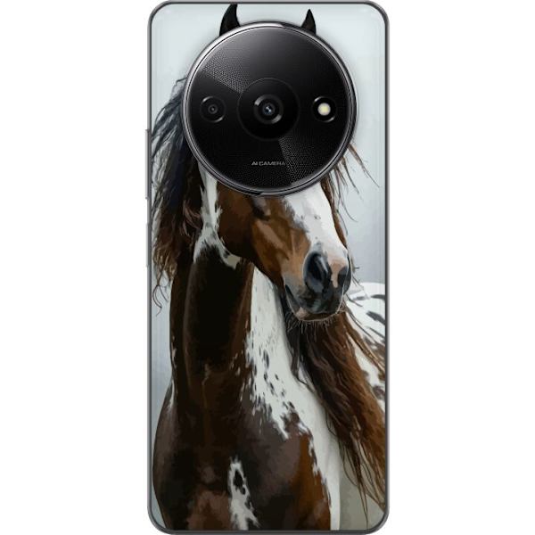 Xiaomi Redmi A3 Genomskinligt Skal Häst Djurmotiv Grafisk Design Natur Kraftfullt Motiv Populär Väggkonst Djurtema Ridning
