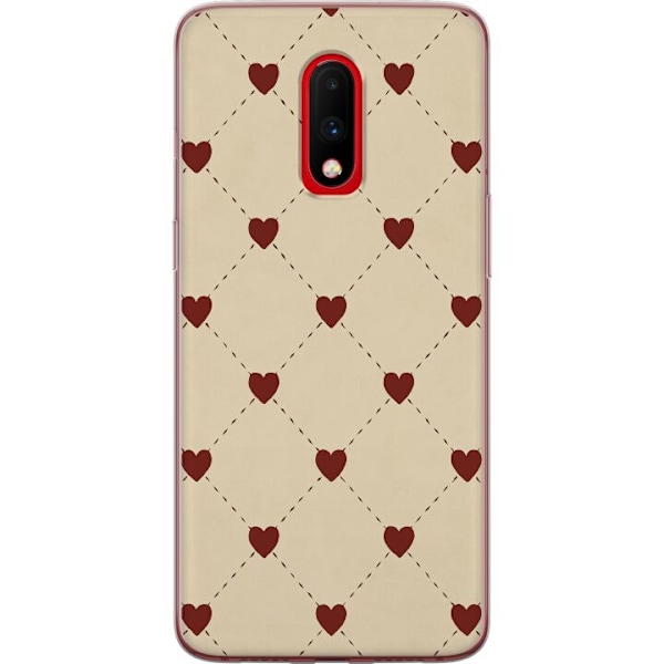 OnePlus 7 Läpinäkyvä kuori Sydänverkko