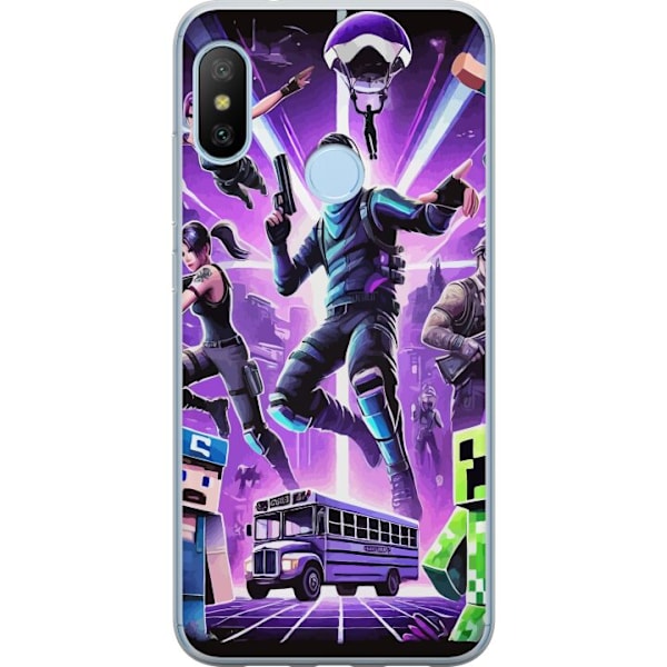 Xiaomi Mi A2 Lite Läpinäkyvä kuori Fortnite vs Minecraft