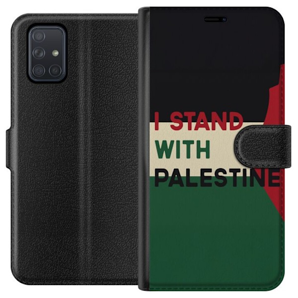 Samsung Galaxy A71 Lompakkokotelo Pysähdy Palestiinan puolesta - solidaarisuussuunnittelu vahvalla viestillä