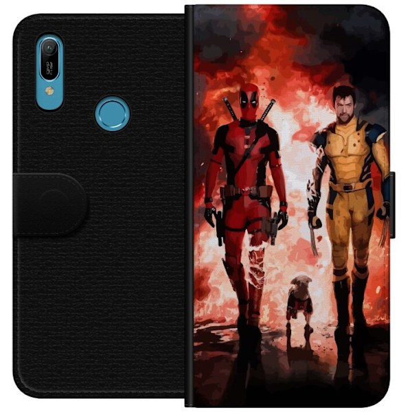 Huawei Y6 (2019) Lommeboketui Wolverine Deadpool