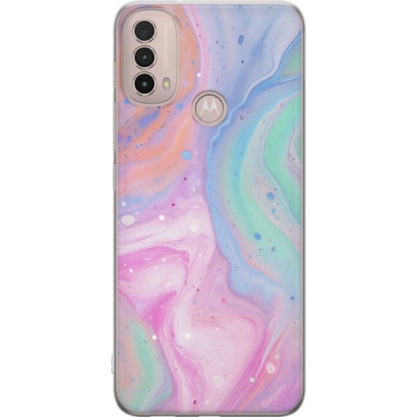 Motorola Moto E40 Gjennomsiktig deksel Pastellmarmor