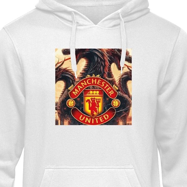 Barn-Hoodie | Mjuk Huvtröja för Barn Manchester United vit 5-6 År