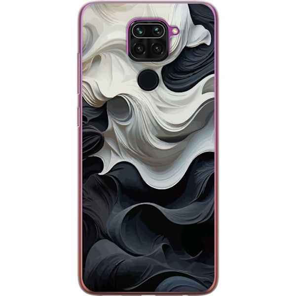 Xiaomi Redmi Note 9 Gennemsigtig cover Silke Sort/Hvid