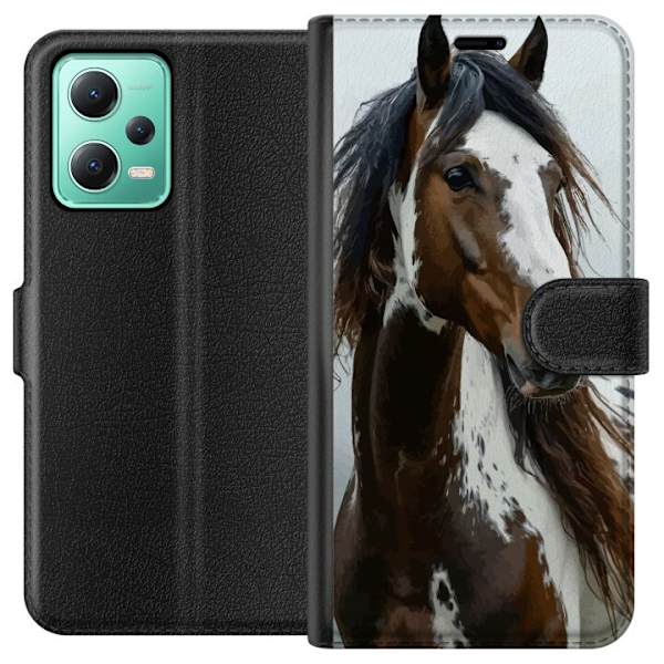 Xiaomi Redmi Note 12 Lompakkokotelo Hevonen Eläimet Aihe Graafinen Suunnittelu Luonto Vahva Aihe Suosittu Taide Eläinten Teema Ratsastus